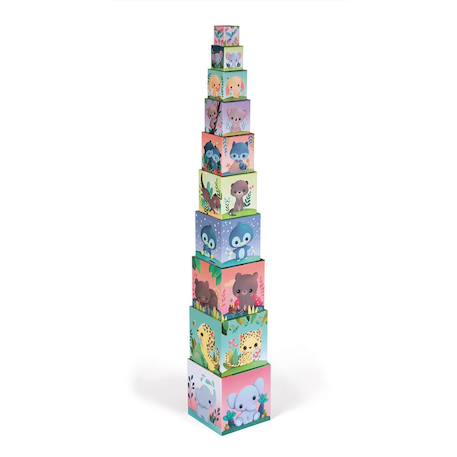 Pyramide carrée les animaux tous mignons Multicolore 5 - vertbaudet enfant 