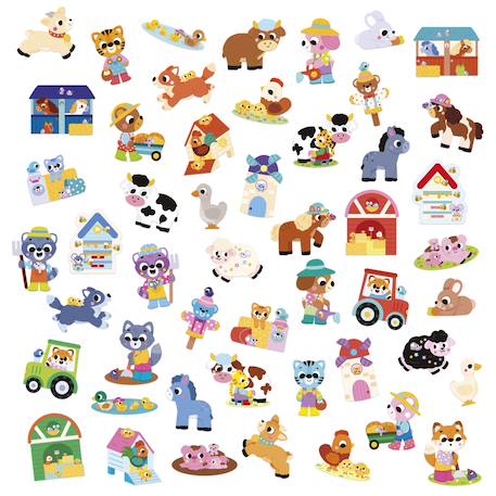 50 grandes gommettes repositionnables ferme MULTICOLORE 3 - vertbaudet enfant 