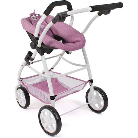 Poussette pour poupées 3 en 1 emotion jean Rose 5 - vertbaudet enfant 