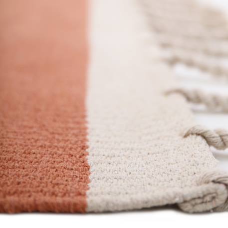 Tapis coton lisboa Bleu+Moutarde+Rose liège 18 - vertbaudet enfant 