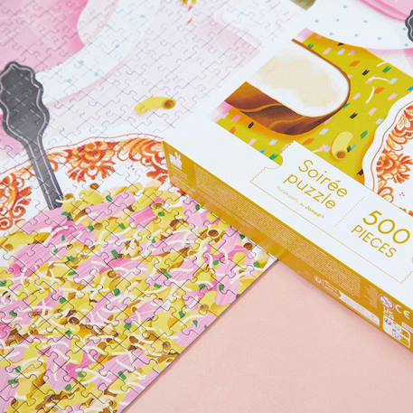 Puzzle  coquillettes jambon 500 pcs Rose 3 - vertbaudet enfant 