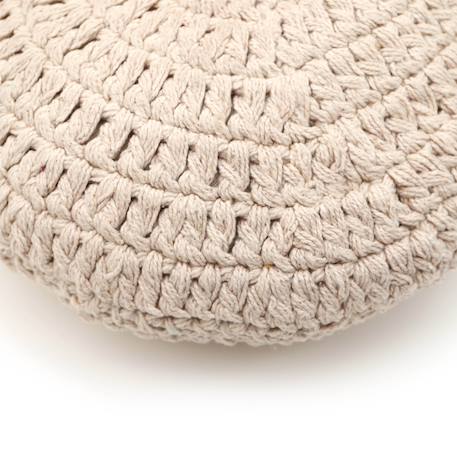 Coussin coton rond crochet lenka Ecru+Moutarde+Nude 5 - vertbaudet enfant 