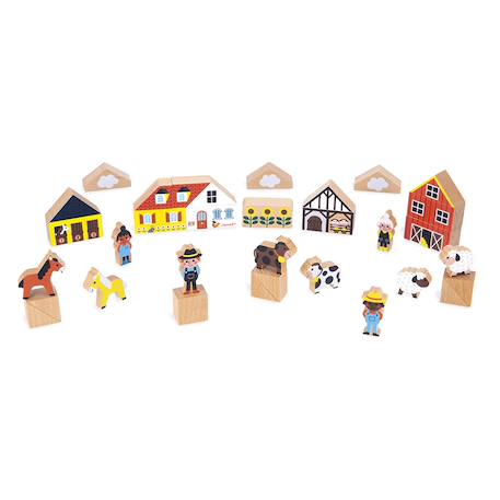 Cubes en bois fsc la campagne, 36 pcs Multicolore 3 - vertbaudet enfant 