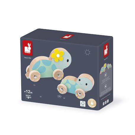Set de 2 tortues roulantes en bois fsc Vert 5 - vertbaudet enfant 