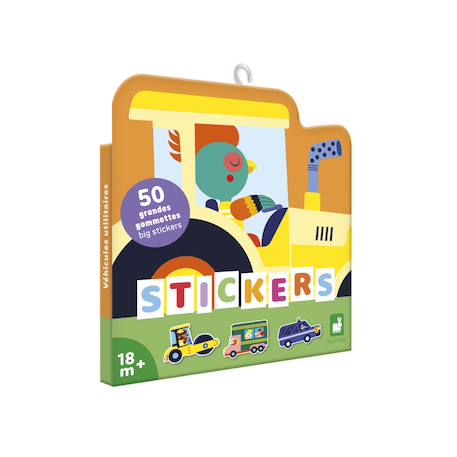 50 grandes stickers repositionnables véhicule MULTICOLORE 1 - vertbaudet enfant 