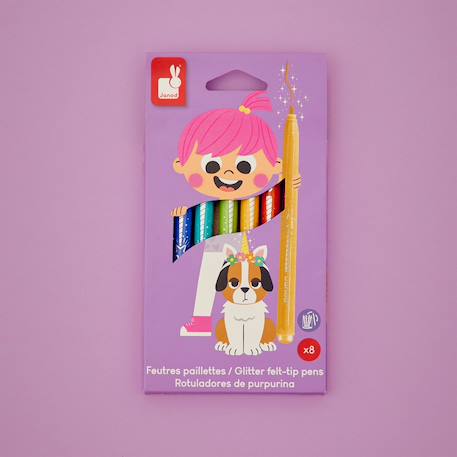 Feutres pailletés x8 - colo MULTICOLORE 1 - vertbaudet enfant 