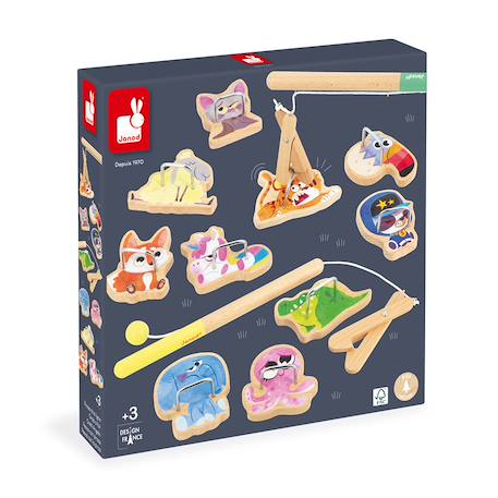 Jeu de pêche en bois fsc pince à la ligne Multicolore 5 - vertbaudet enfant 
