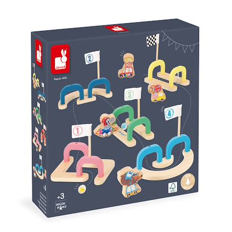 Jeu de billes circuit en bois fsc Multicolore 5 - vertbaudet enfant 