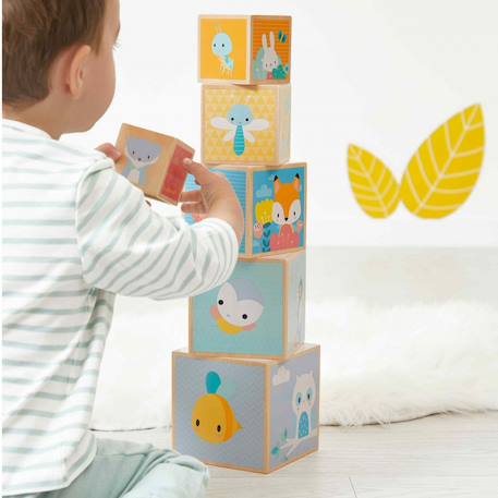 Pyramide en bois fsc, 6 cubes à empiler Multicolore 5 - vertbaudet enfant 