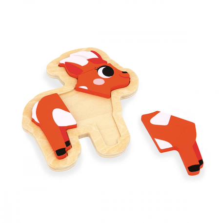 4 puzzles evolutifs en bois ferme 2 à 5 pcs Multicolore 6 - vertbaudet enfant 
