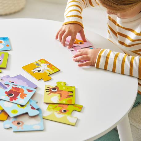 Puzzle duo parents et bébés animaux Multicolore 2 - vertbaudet enfant 