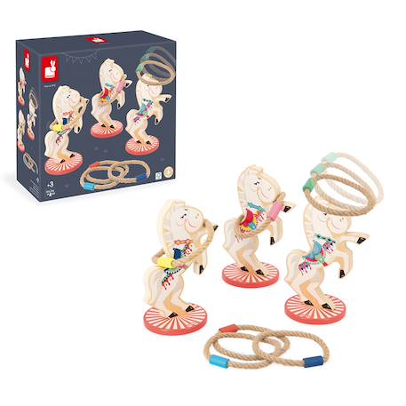 Jeu de lancer d'anneaux en bois fsc Multicolore 5 - vertbaudet enfant 