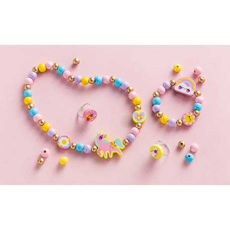 Bijoux en bois à créer - rainbow land MULTICOLORE 1 - vertbaudet enfant 