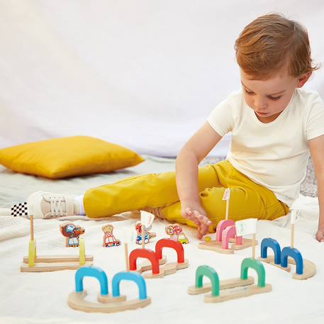 Jeu de billes circuit en bois fsc Multicolore 2 - vertbaudet enfant 