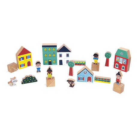 Cubes  en bois fsc la ville, 36 pcs Multicolore 3 - vertbaudet enfant 