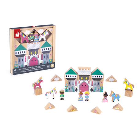 Cubes  en bois fsc royaume enchante, 36 pcs Multicolore 2 - vertbaudet enfant 