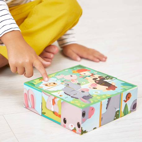 Cubes en carton les animaux de la ferme Multicolore 3 - vertbaudet enfant 
