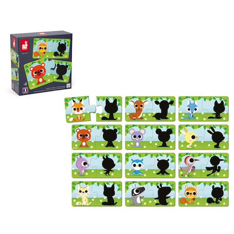 Puzzle duo les animaux et leur ombre Multicolore 4 - vertbaudet enfant 