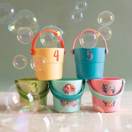 Seaux mes bébés animaux 5 pcs Multicolore 1 - vertbaudet enfant 