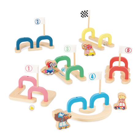 Jeu de billes circuit en bois fsc Multicolore 1 - vertbaudet enfant 