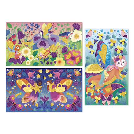 Paillettes 3 tableaux - magic fairies MULTICOLORE 3 - vertbaudet enfant 