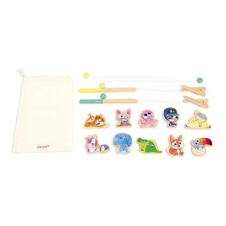 Jeu de pêche en bois fsc pince à la ligne Multicolore 3 - vertbaudet enfant 
