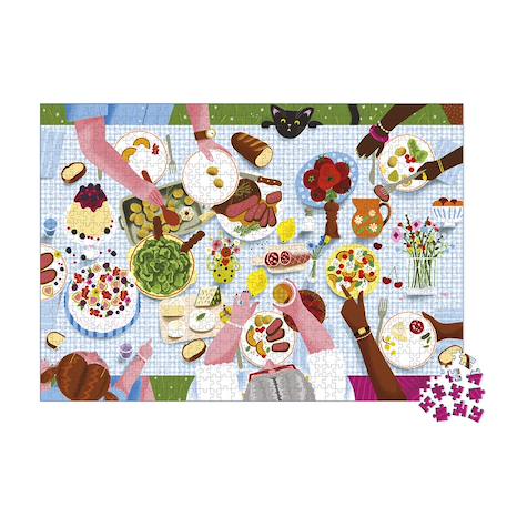 Puzzle repas de famille 1000 pcs Multicolore 2 - vertbaudet enfant 