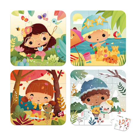 Puzzle les 4 saisons 6 à 16 pièces Multicolore 3 - vertbaudet enfant 