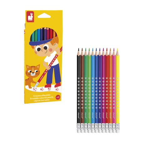 Crayons effaçables x12 - colo MULTICOLORE 4 - vertbaudet enfant 