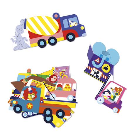 50 grandes stickers repositionnables véhicule MULTICOLORE 5 - vertbaudet enfant 