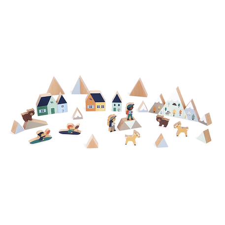 Cubes en bois fsc la vallee blanche, 36 pcs Multicolore 3 - vertbaudet enfant 