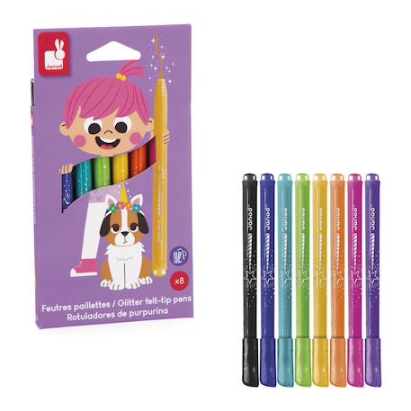 Feutres pailletés x8 - colo MULTICOLORE 5 - vertbaudet enfant 