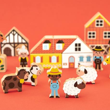 Cubes en bois fsc la campagne, 36 pcs Multicolore 1 - vertbaudet enfant 