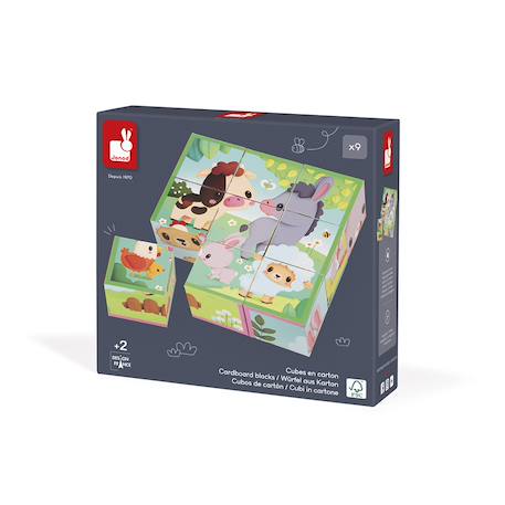 Cubes en carton les animaux de la ferme Multicolore 4 - vertbaudet enfant 