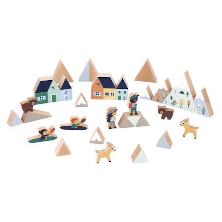 Cubes en bois fsc la vallee blanche, 36 pcs Multicolore 2 - vertbaudet enfant 
