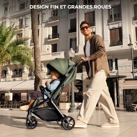 Poussette Compacte Kinderkraft NUBI 3 avec Autofolding, Roues EVA Amorties, SPACEfabric Respirant et Harnais 5 Points Beige+Bordeaux+Noir+Vert 6 - vertbaudet enfant 