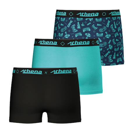 Lot de 3 boxers garçon trio pop Noir-bleu imprimé+Noir-gris-orange imprimé+Noir-print-menthe 11 - vertbaudet enfant 