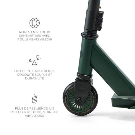 Trottinette Freestyle Kinderkraft SOLIS avec Roulements ABEC-9, Roues PU 100 mm, Guidon en Y, Frein Arrière et Cadre Robuste Noir+Rose+Vert 17 - vertbaudet enfant 