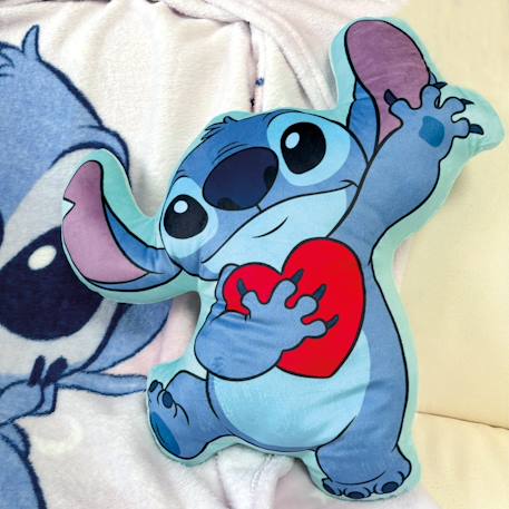 Coussin forme imprimé 100% polyester, disney home stitch love Bleu 3 - vertbaudet enfant 