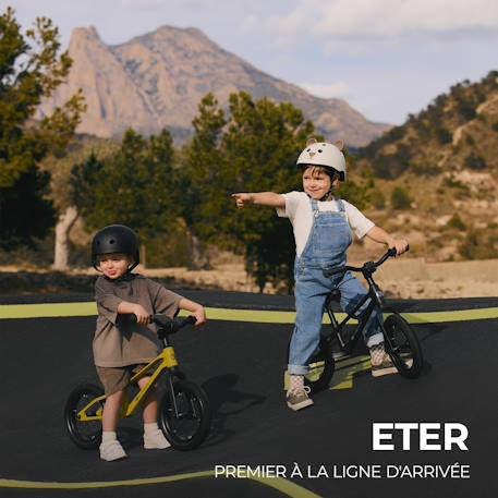 Draisienne Kinderkraft ETER avec Cadre en Nylon Léger, Selle Réglable, Roues PU 12 Pouces et Poignées Antidérapantes Jaune citron+Noir+Vert 14 - vertbaudet enfant 