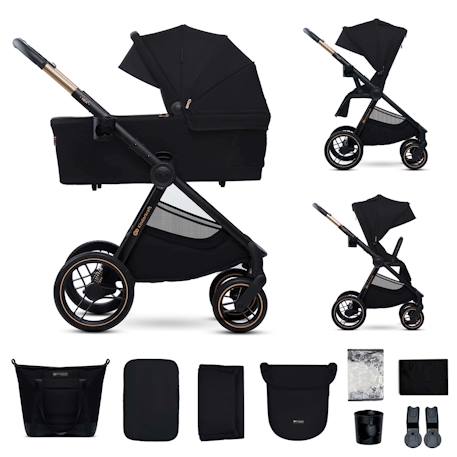 Poussette 2 en 1 Kinderkraft NEA 2 avec Nacelle Spacieuse, Roues Amorties, Siège Réversible et Pliage Compact Beige+Beige/sable+Gris+Gris clair+Noir+Noir/argent 25 - vertbaudet enfant 