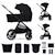 Poussette 2 en 1 Kinderkraft NEA 2 avec Nacelle Spacieuse, Roues Amorties, Siège Réversible et Pliage Compact Beige+Beige/sable+Gris+Gris clair+Noir+Noir/argent 25 - vertbaudet enfant 