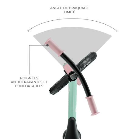Draisienne Kinderkraft 2WAY NEXT avec Selle et Guidon Réglables, Roues EVA Sans Gonflage, Cadre Léger 3 kg et EN 71-1 Bleu+Menthe+Noir+Rose+Vert 11 - vertbaudet enfant 