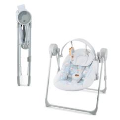 Puériculture-Transat, balancelle, trotteur-Balancelle-Transat Électrique Kinderkraft SWINGEE avec 5 Vitesses, Pliage Compact, 8 Mélodies et Harnais 5 Points
