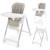 Chaise Haute Évolutive Kinderkraft TULO 3 en 1 avec Hauteur Réglable, Dossier Inclinable, Plateau Double et Harnais 5 Points Beige+Gris 1 - vertbaudet enfant 