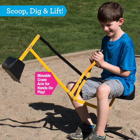 Excavatrice assise - pour enfants, rotative Jaune et noir 5 - vertbaudet enfant 