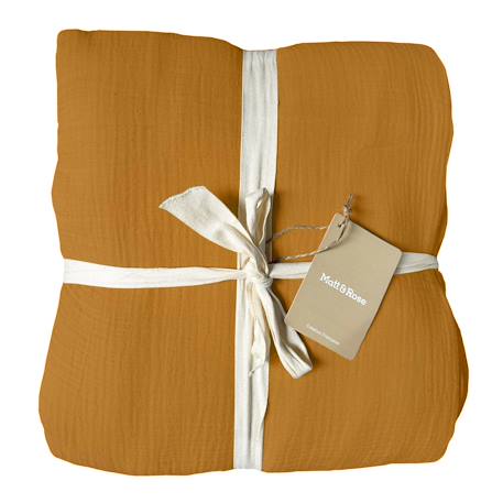 Parure de lit unie en coton, gaze de coton Blanc+Bleu horizon+Caramel+Chocolat+Lichen+Naturel+Terre cuite 12 - vertbaudet enfant 