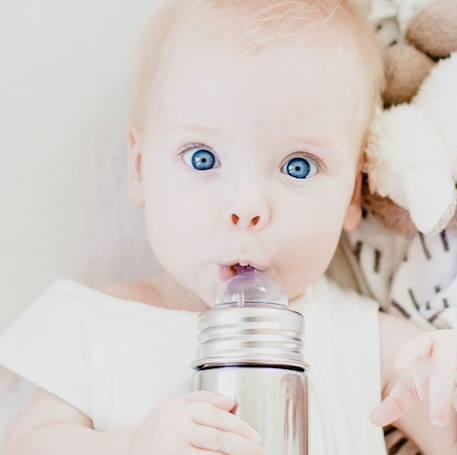 Biberon en inox 325 ml - aqua Bleu+Gris 8 - vertbaudet enfant 
