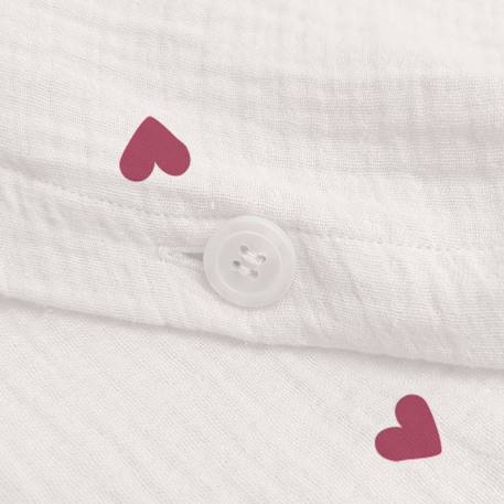 Parure de lit imprimée en gaze de coton, coeur Blanc 4 - vertbaudet enfant 