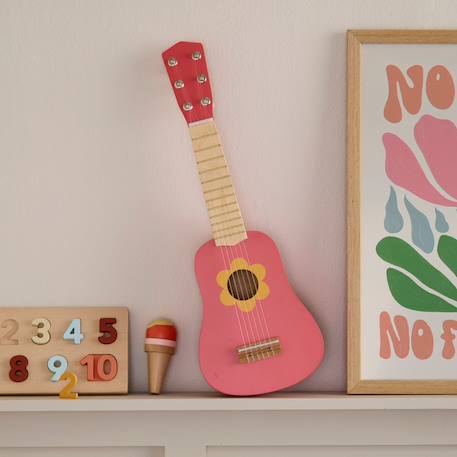 Guitare en bois rose à fleur Rose, jaune 5 - vertbaudet enfant 